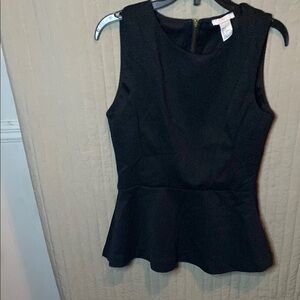 Elegant Black Sleeveless Peplum Top